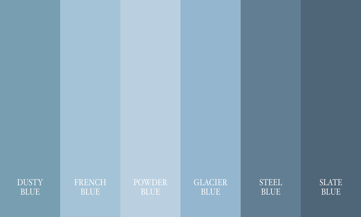 Color palette of blue, neutral, and coastal tones